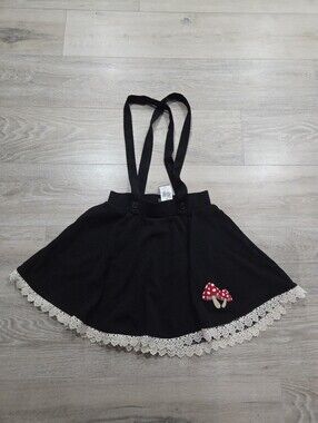Midnight Hour Black Skirt W/ Red Mushroom Removable Straps Hot Topic Medium New